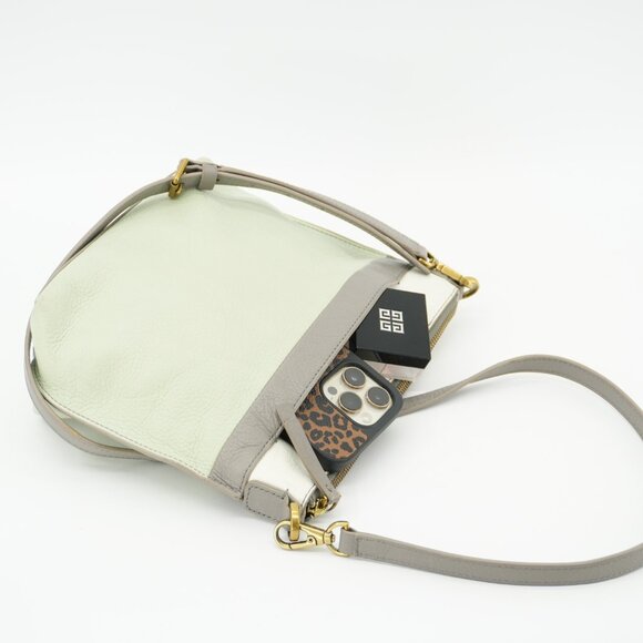 Fossil Crossbody Bag NEW Genuine Leather Mint Cream Color Block Messenger Purse - Picture 6 of 8